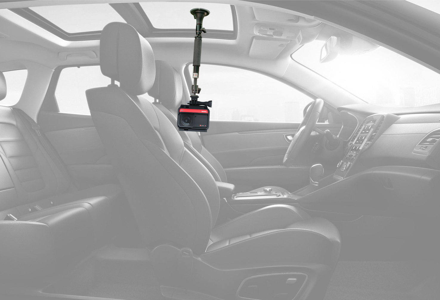 Insta360 inside the car up side down